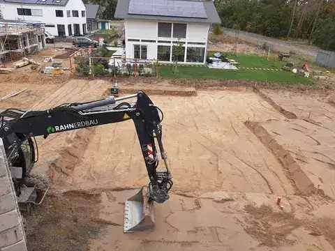 Aushub Baugrube Wohnhaus Frankenthal